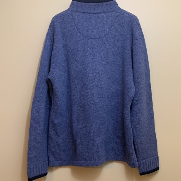 Alpine Design | Blue 1/4 Zip Mock Wool Blend Fleece Collar Pullover Sweater L - Picture 13 of 13